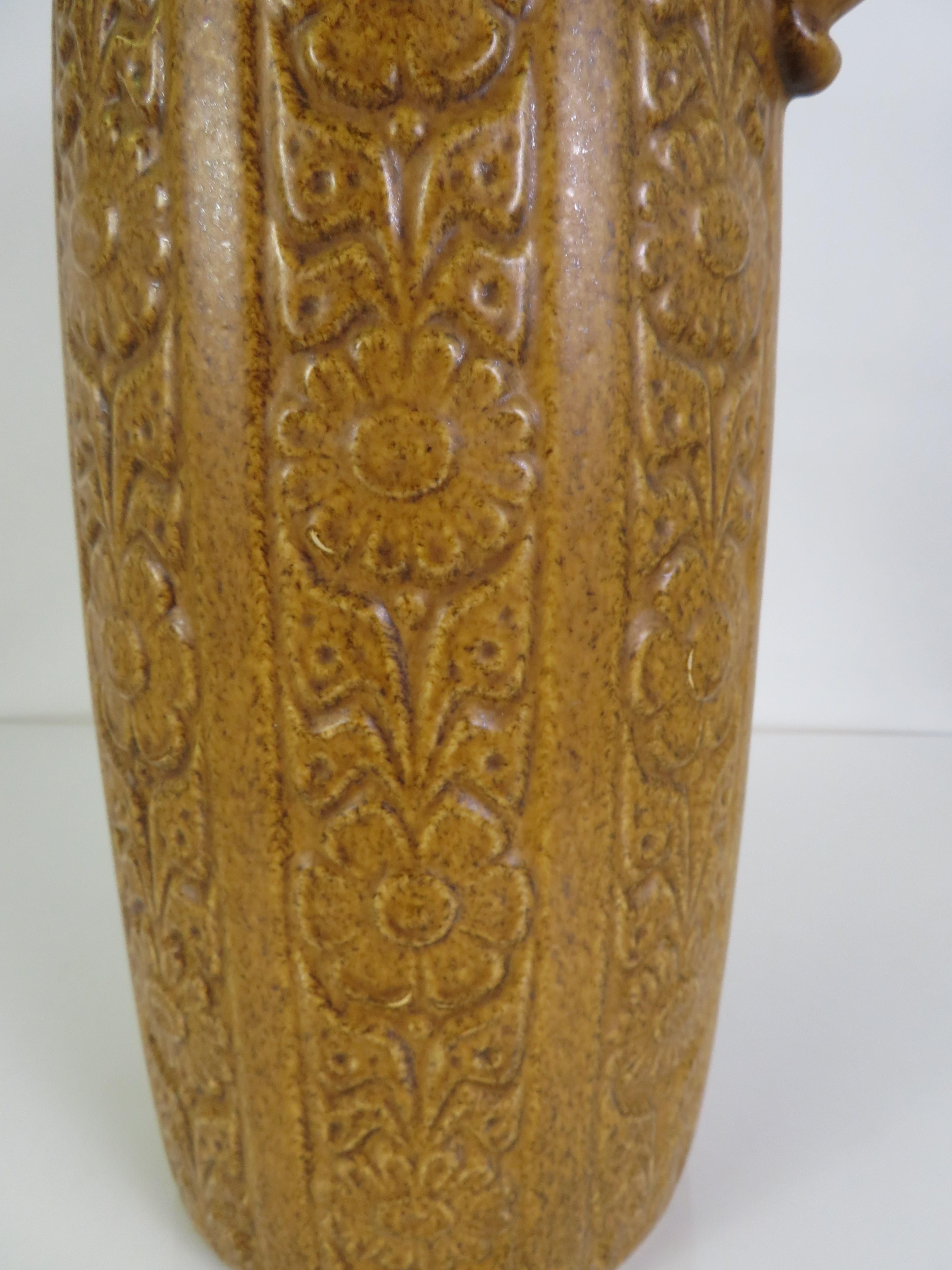 Scheurich Ceramic Mid Century Modern Floor Vase / Jug Floral Decor Germany 1960 For Sale 4