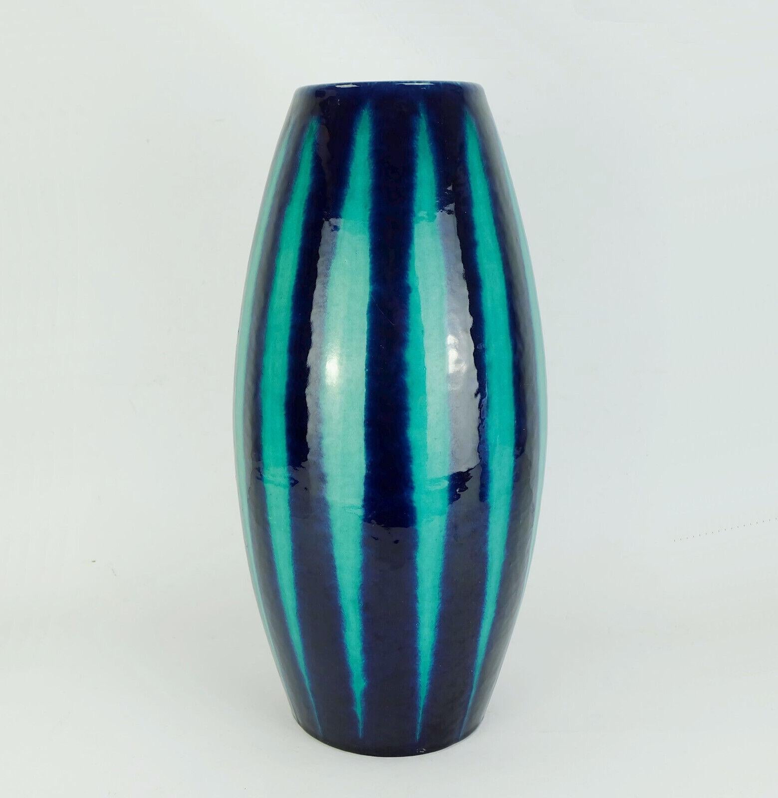 Mid-Century Modern Scheurich Europ-Line Midcentury Vase Model 248-38 Stripe Pattern 1950s For Sale