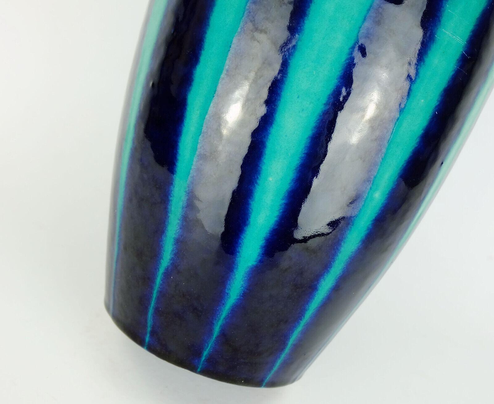 German Scheurich Europ-Line Midcentury Vase Model 248-38 Stripe Pattern 1950s For Sale