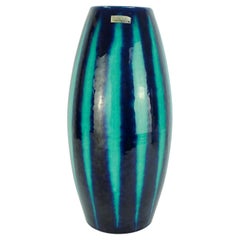 scheurich europ-förmige Vase aus der Mitte des Jahrhunderts Modell 248-38 Streifenmuster 1950er Jahre