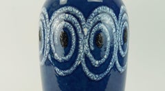 scheurich floor VASE blue with white swirl pattern fat lava model no. 546-41
