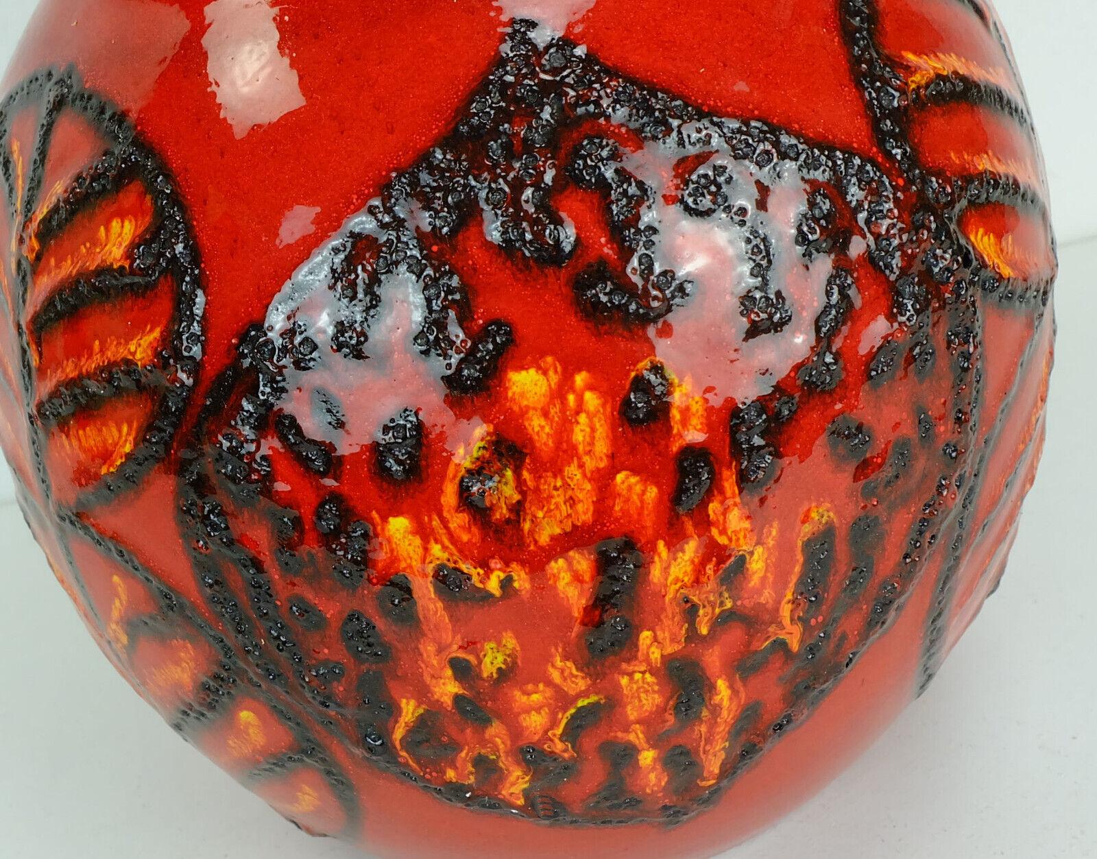  Scheurich Floor Vase Model No. 269-53 'Vienna' Fat Lava Leaf Decor 60s For Sale 1