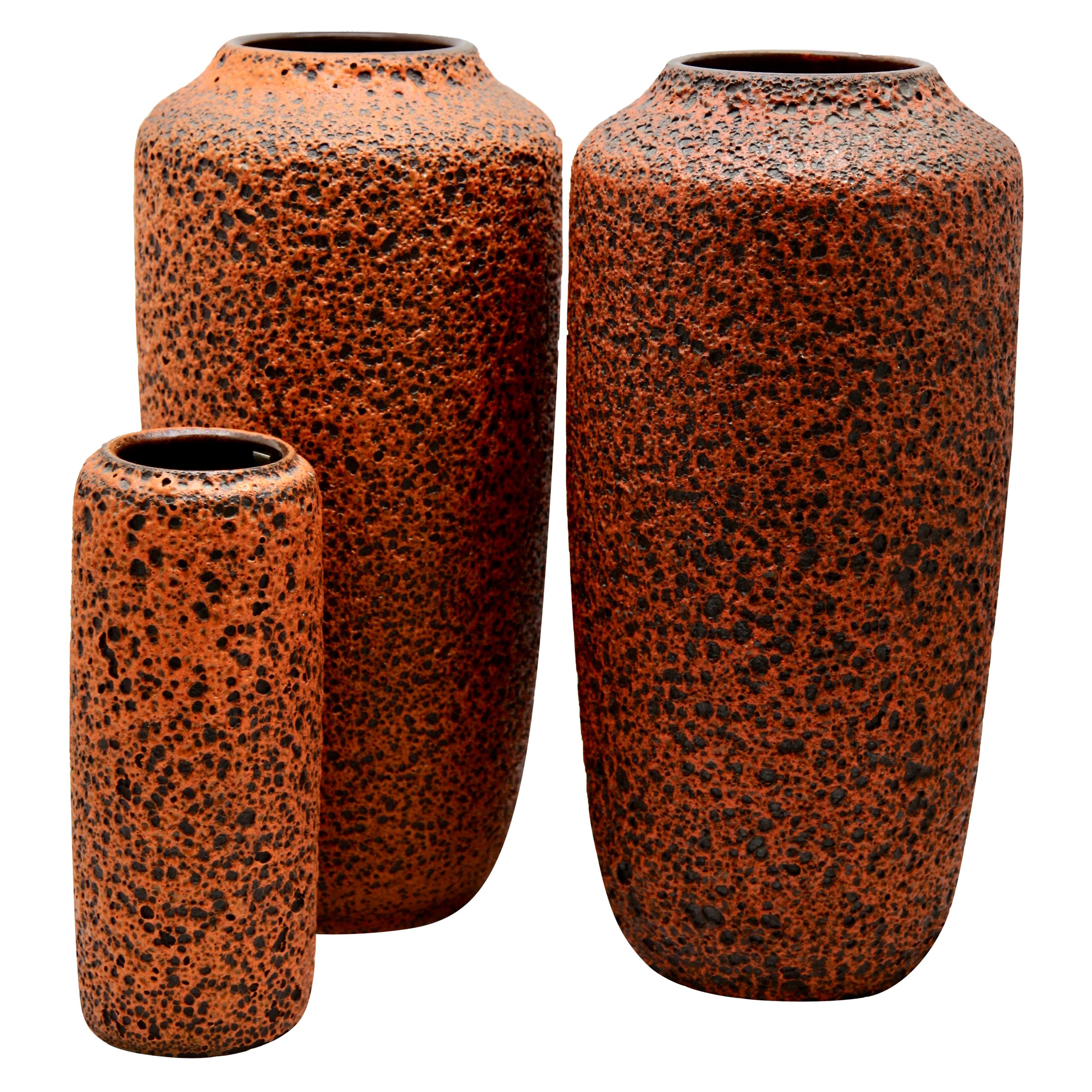 Orange Large Floor Vase Designed by Torviscosa, Italy, 1960 For Sale at