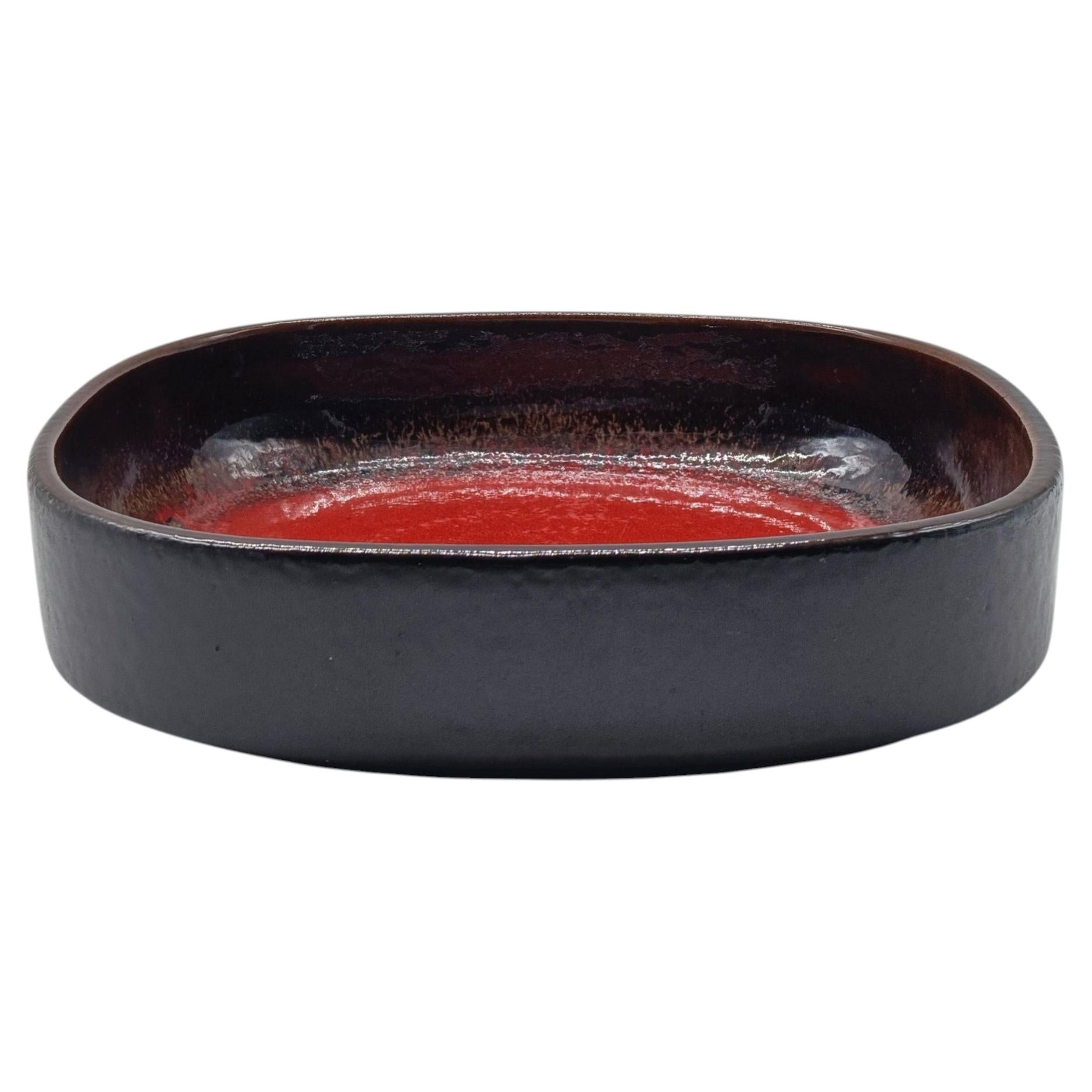 Scheurich Germany, centre de table carré en céramique « Fat Lava », années 1960 en vente