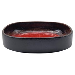 Scheurich Germany, centre de table carré en céramique « Fat Lava », années 1960