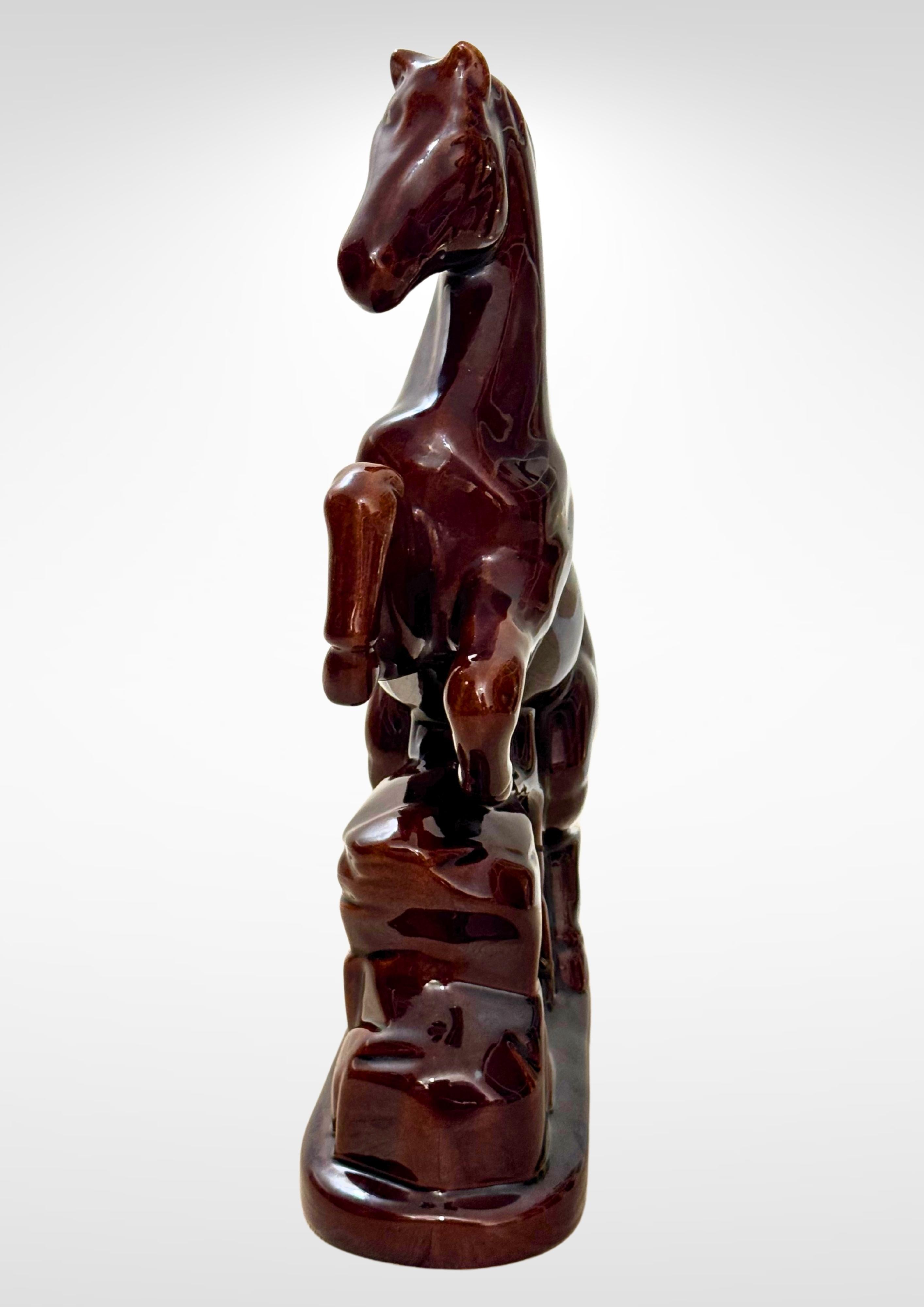 Scheurich & Greulich Ceramic Horse Figurine Desk Clock Labeled S&G Keramik For Sale 11
