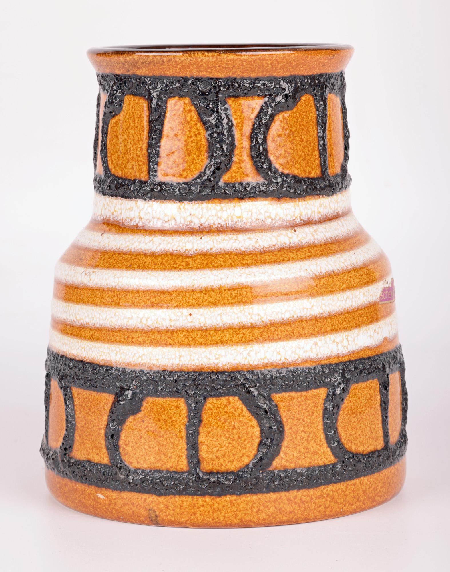 Scheurich Keramik German Mid-Century Lava Glazed Art Pottery Vase  For Sale 4