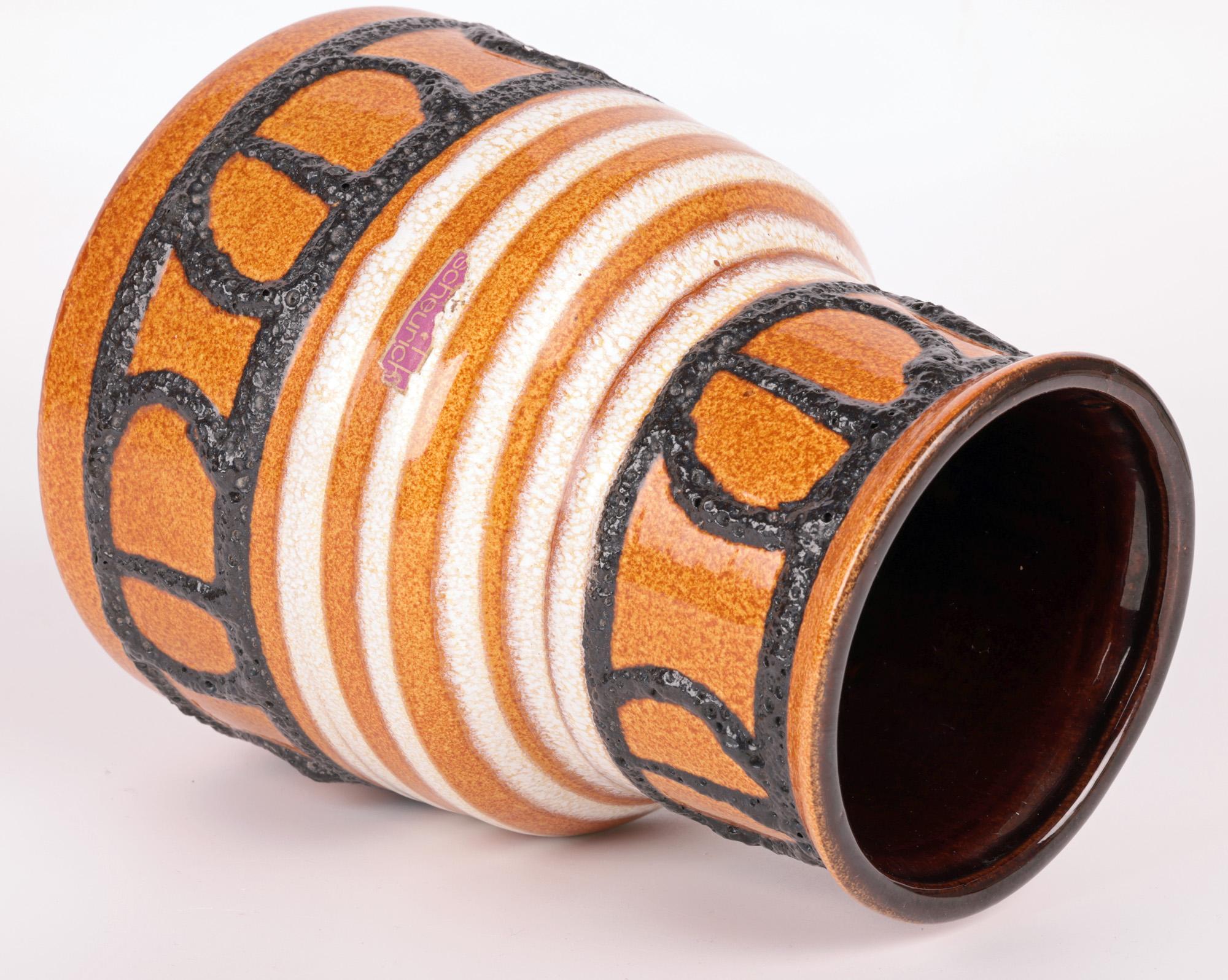 Ceramic Scheurich Keramik German Mid-Century Lava Glazed Art Pottery Vase  For Sale