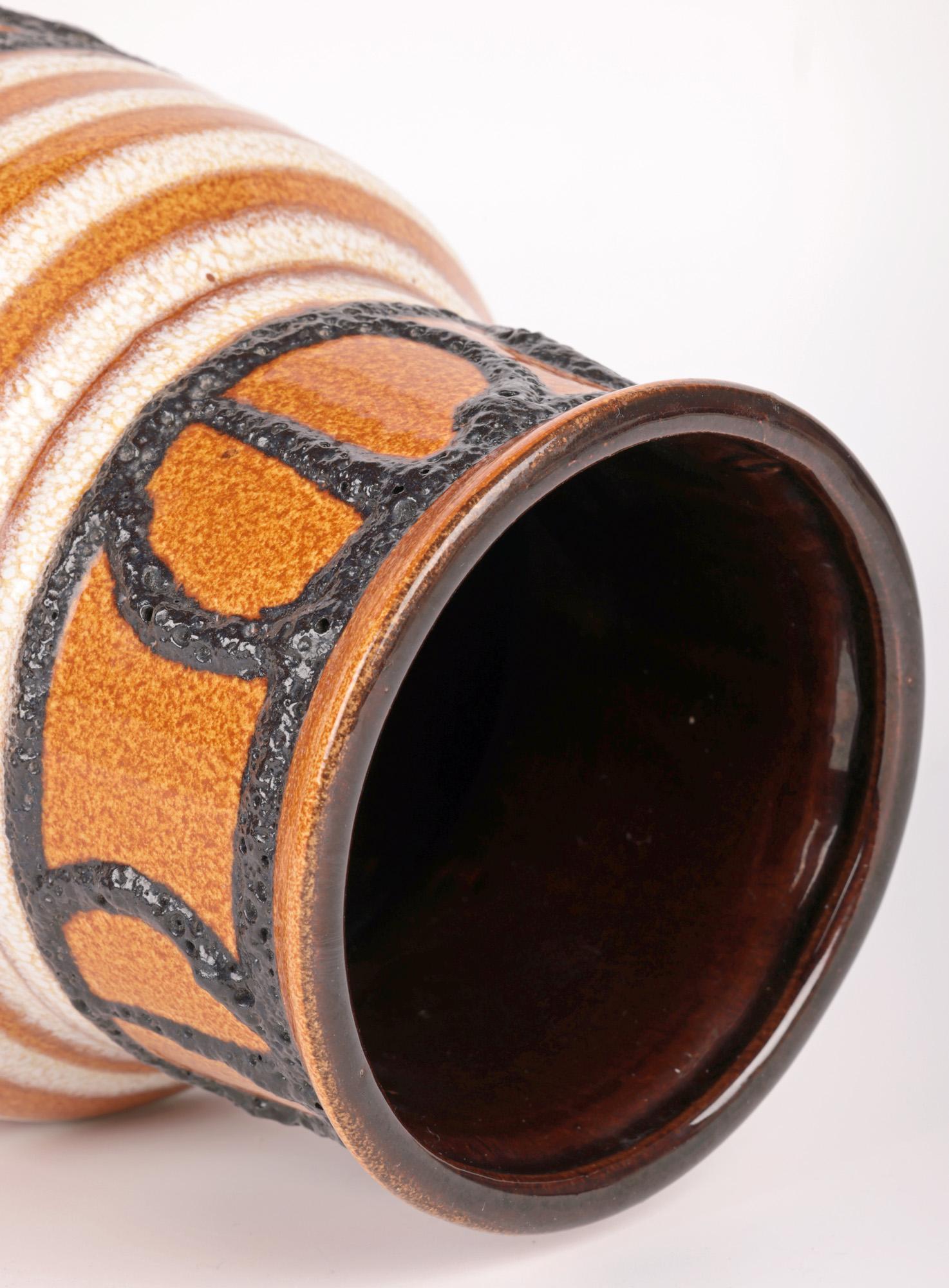 Scheurich Keramik German Mid-Century Lava Glazed Art Pottery Vase  For Sale 2