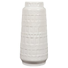 Scheurich Keramik vase en céramique blanche d'Allemagne de l'Ouest