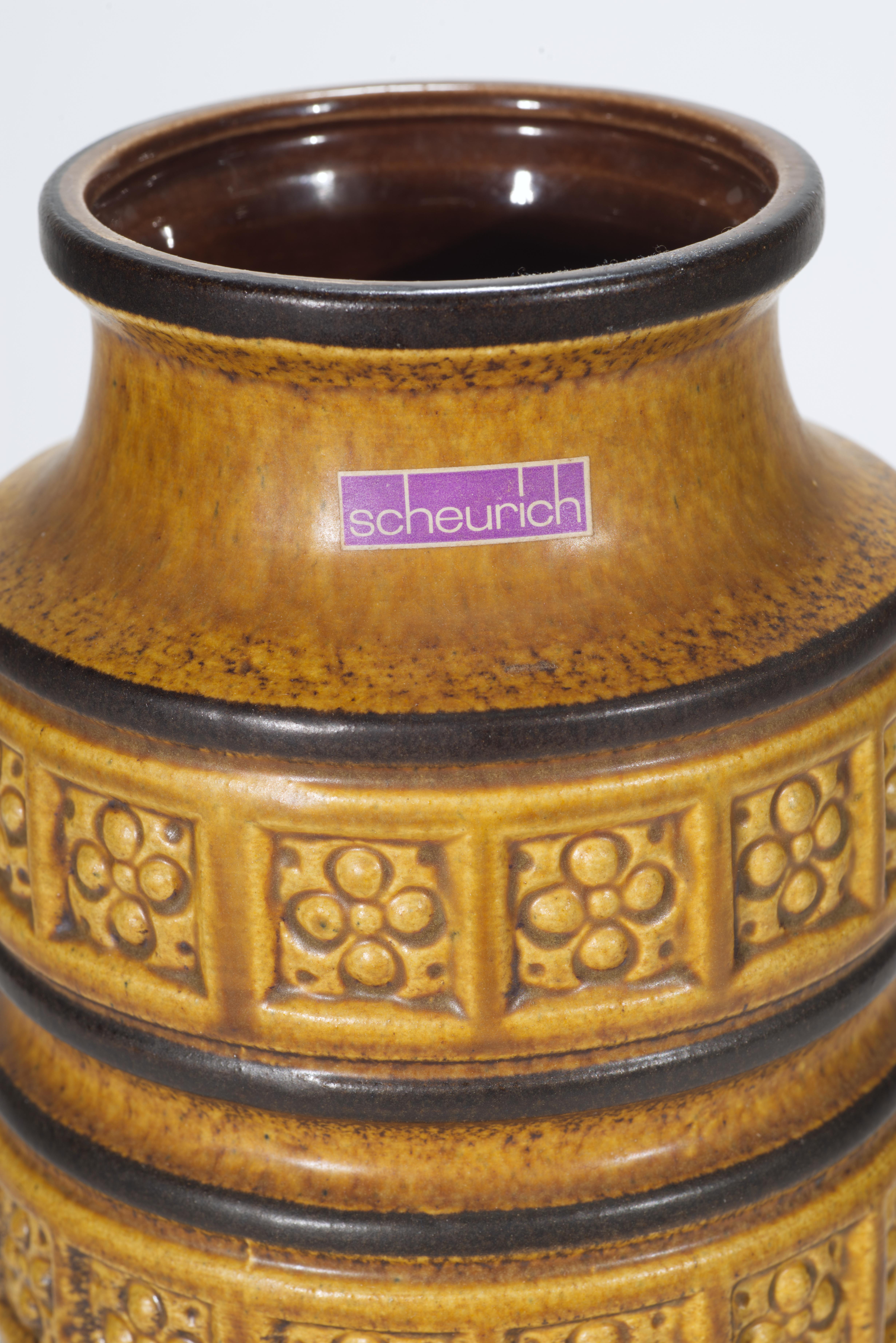 Smaltato Grande vaso di Foligno Scheurich, West German Pottery, anni '70 in vendita