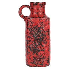 Scheurich Mid-Century German Fat Lava Handled Art Pottery Vase