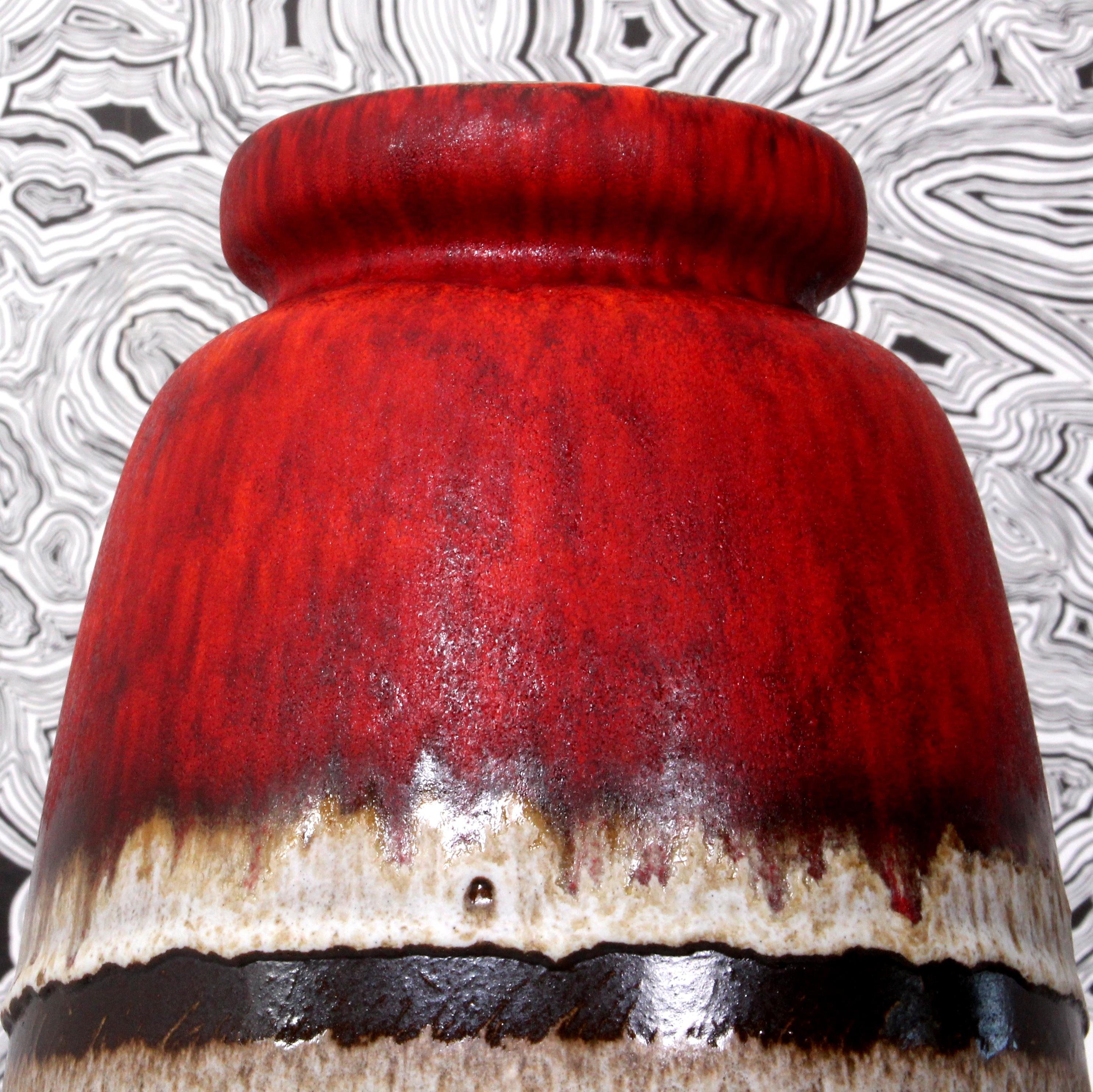SCHEURICH RED 70s FAT LAVA FLOOR VASE  West Germany 1970s marked 284-47 For Sale 12