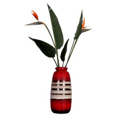 SCHEURICH RED 70er Jahre FAT LAVA FLOOR VASE  West Germany 1970er Jahre gekennzeichnet 284-47