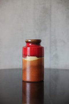 Scheurich Vase Red Brown Tan 203-18 West Germany