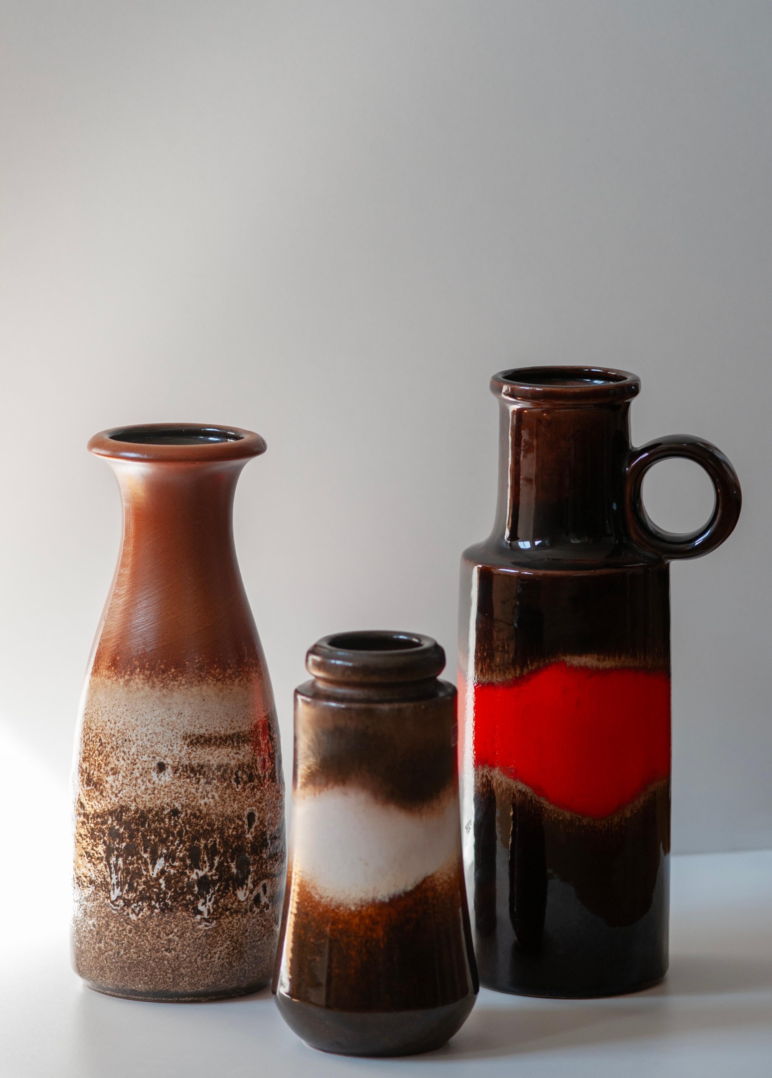 Fin du 20e siècle Scheurich - Collection de vases en céramique « Fat Lava » vintage, 1970-1979, Allemagne de l'Ouest en vente