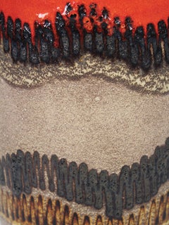 Scheurich Vintage Red Fat Lava Floor Vase