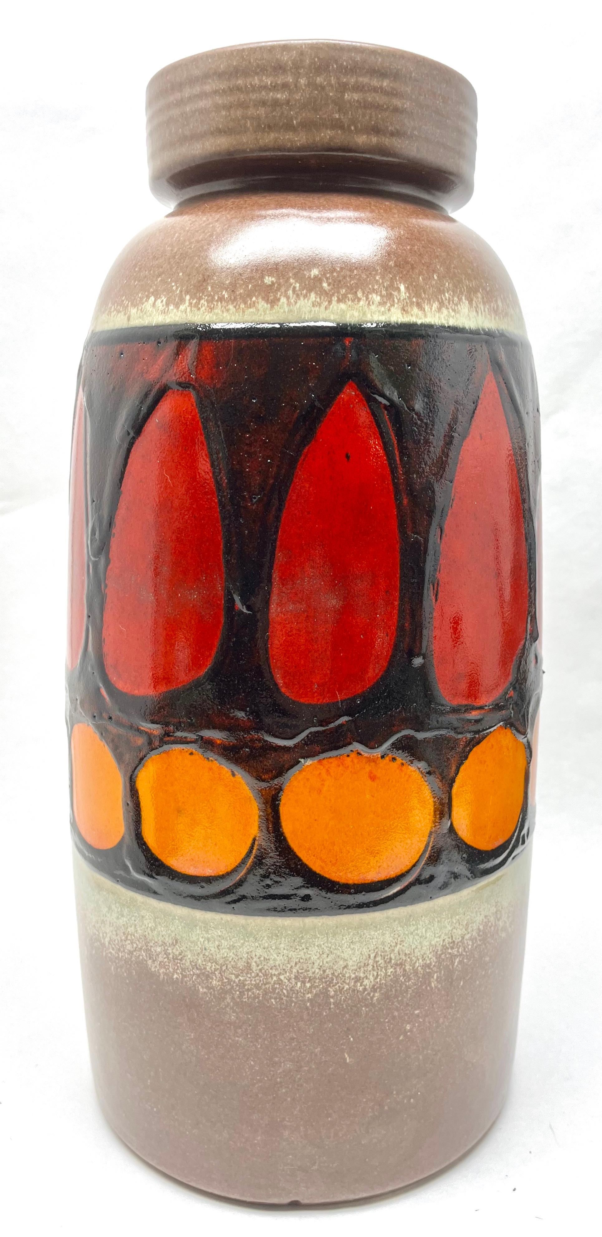 Mid-Century Modern Scheurich Vintage Vase Drip Glaze Germany, 1970s For Sale