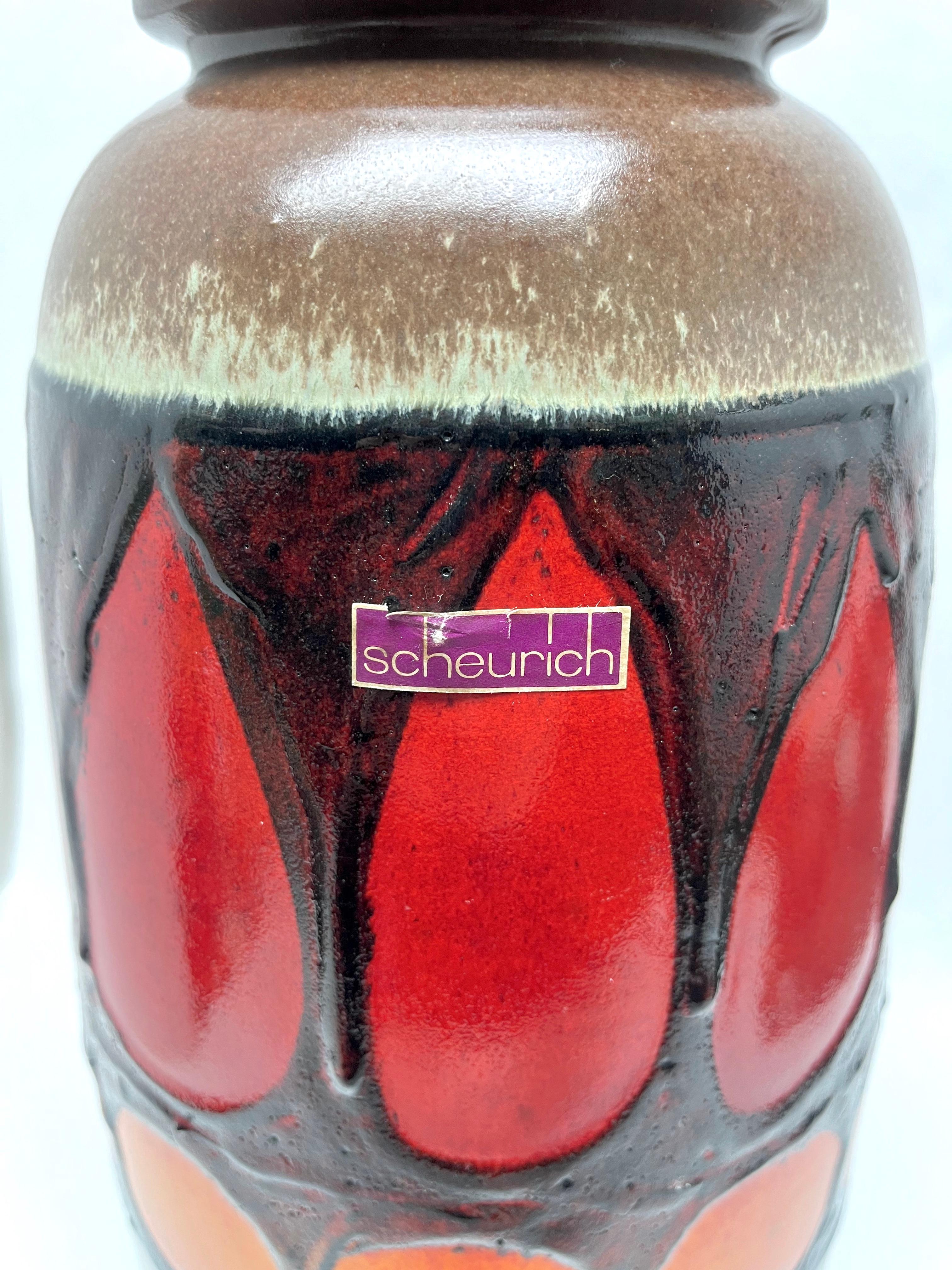 Scheurich Vintage Vase Drip Glaze Germany, 1970s In Good Condition For Sale In Verviers, BE