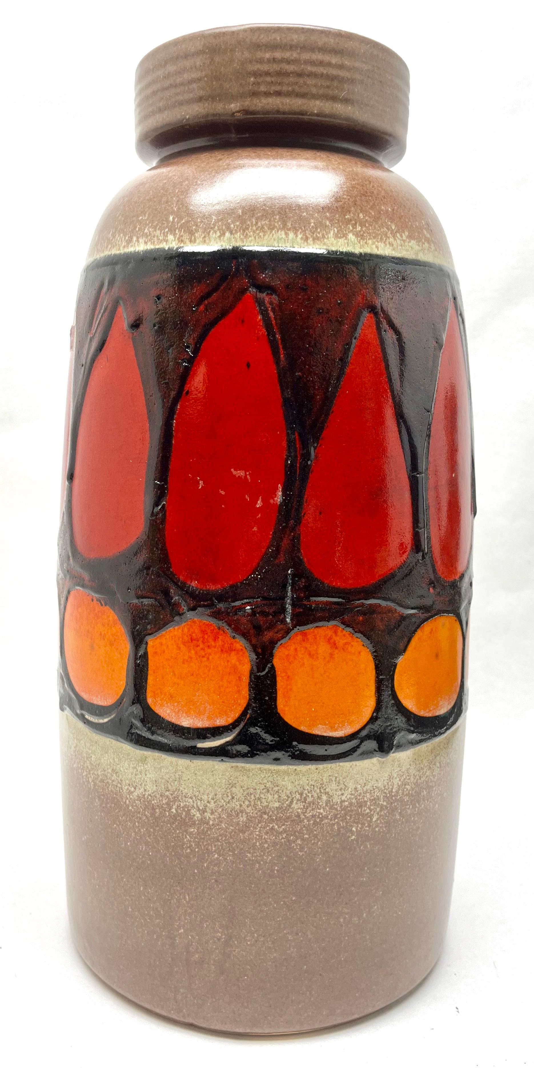 Late 20th Century Scheurich Vintage Vase Drip Glaze Germany, 1970s For Sale