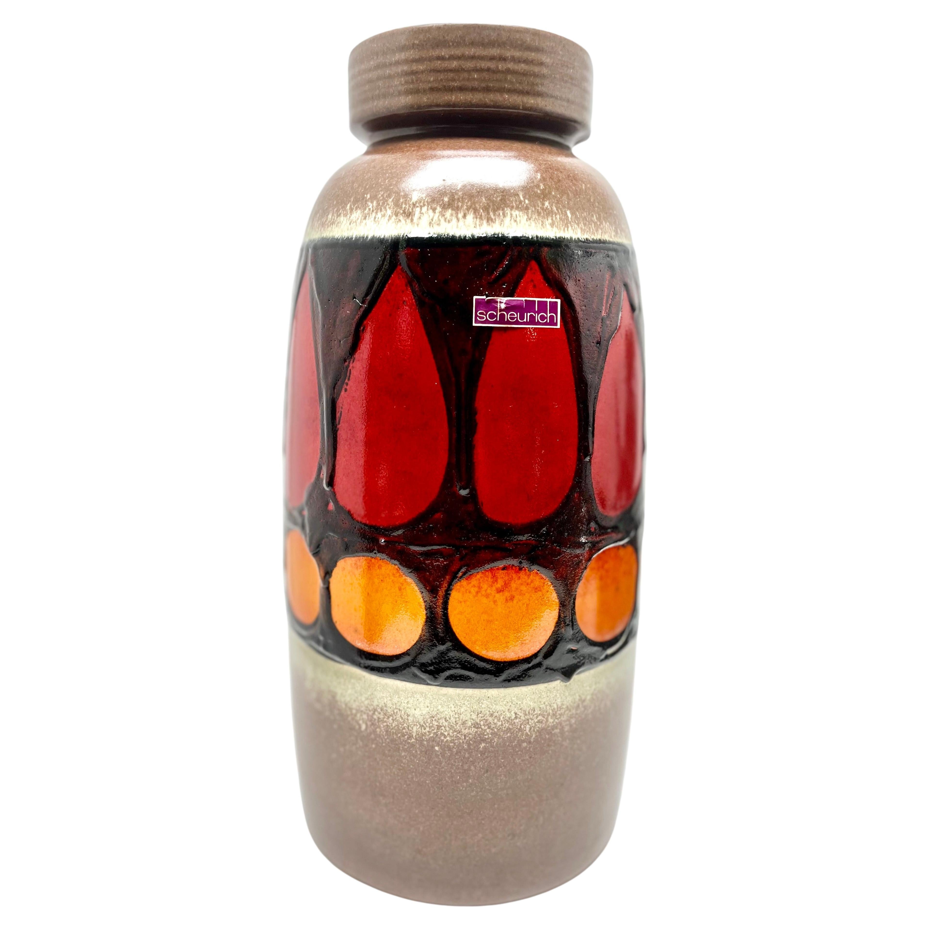 Art Deco Lidded Pot on Three Rectangular Feet with Drip Glazes For Sale