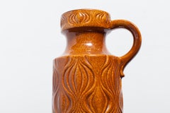 Scheurich West German Amber-Brown Onion Vase with Handle