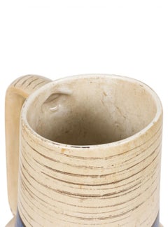 Scheurich West German Mid-Century Blue, Green Banded Design Ceramic Pitcher