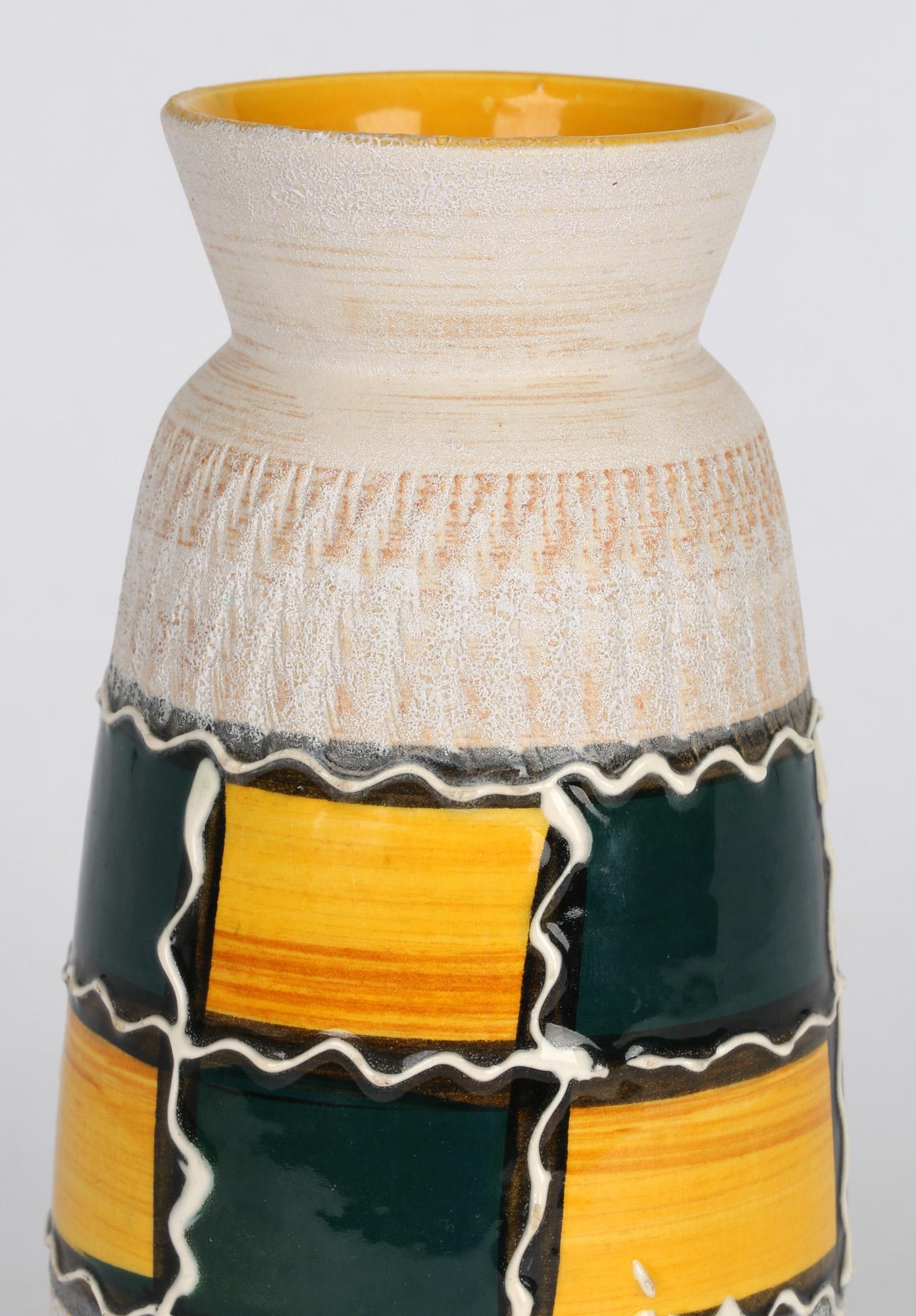Scheurich West German Mid-Century Hand Painted Art Pottery Vase For Sale 6