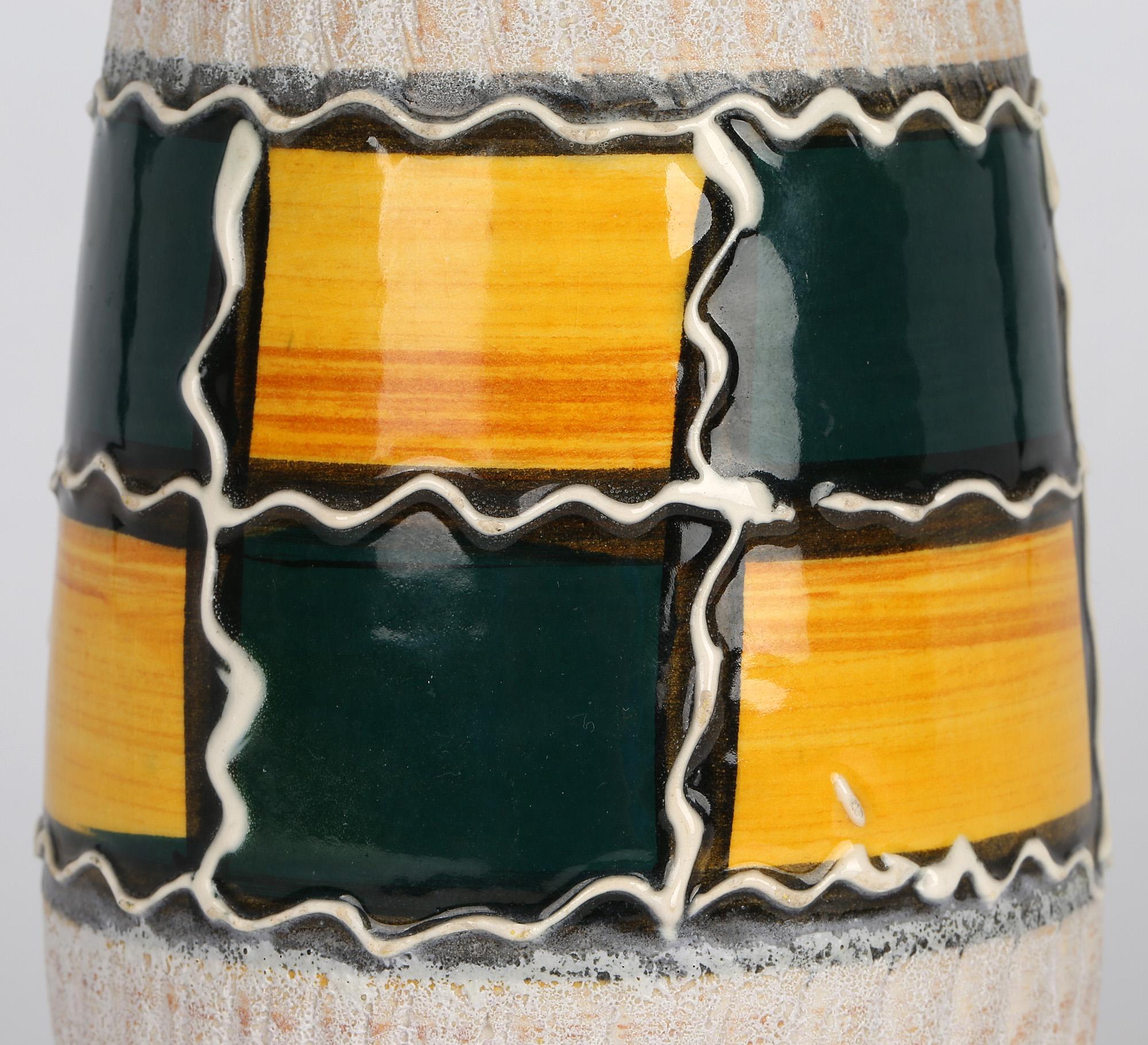 Scheurich West German Mid-Century Hand Painted Art Pottery Vase For Sale 7