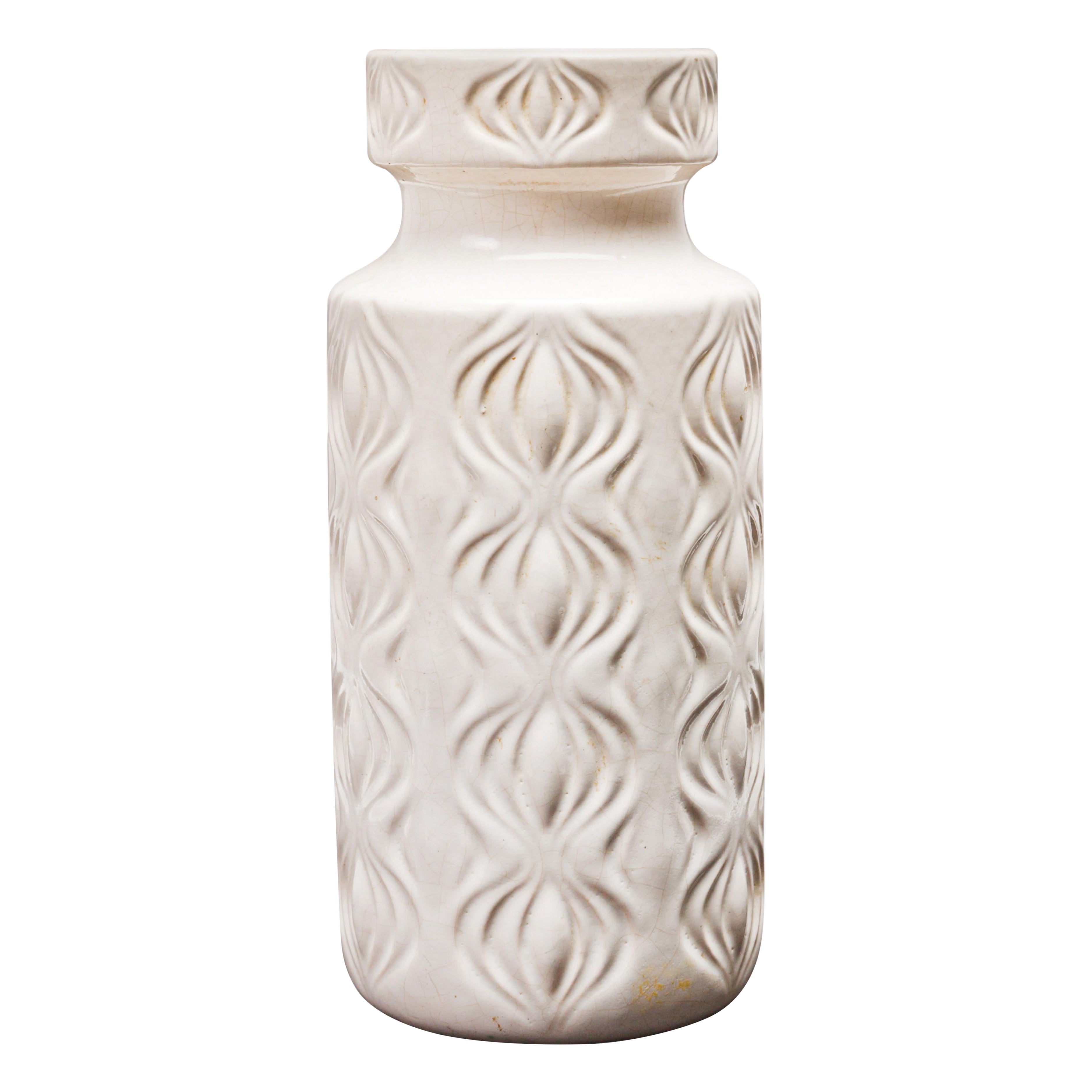 Scheurich West German Mid-Century Onion 
Amsterdam
 Pattern White Cermaic Vase in vendita