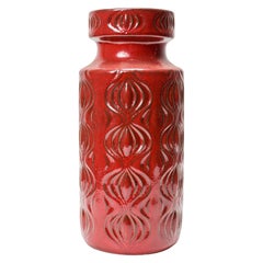 Scheurich West German Mid-Century 
Onion
 Design Red Glazed Ceramic Vase
