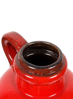 Scheurich West German Mid-Century Pitted Flat Lava Glazed Ceramic Vase