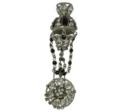 Schiaparelli 1938 gripoix black glass lantern dressclip brooch