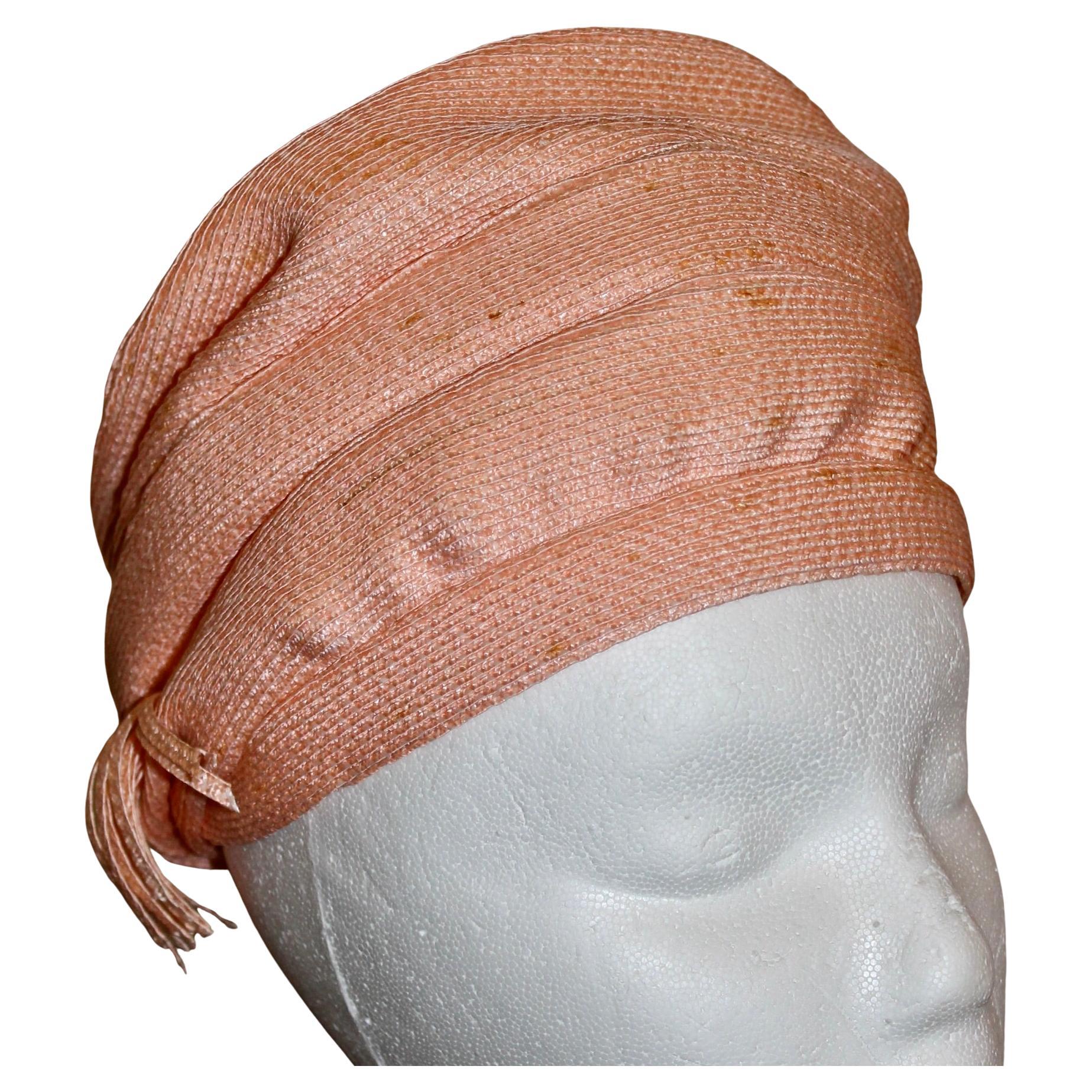 Schiaparelli 1950's Pink Structured Turban Hat