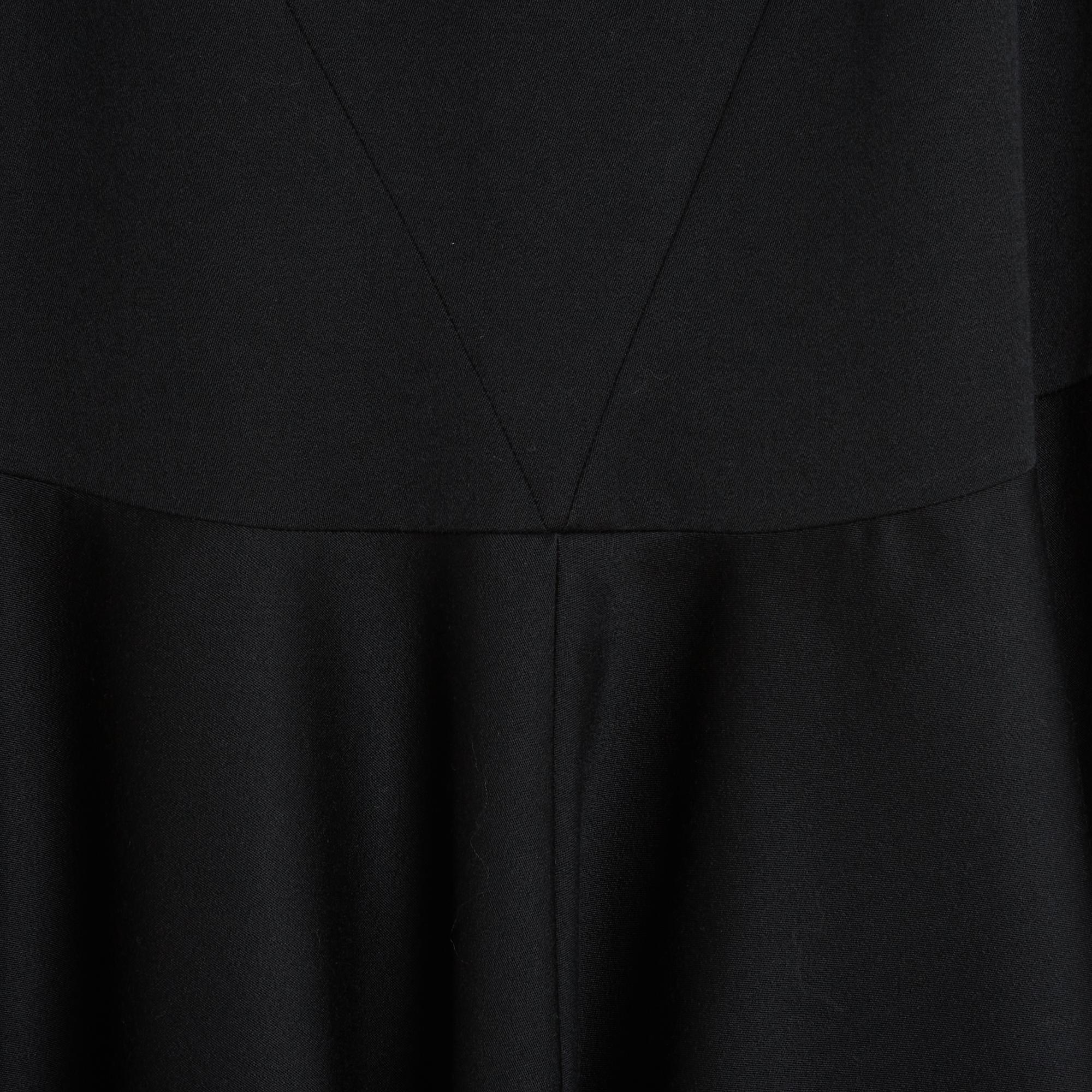 Schiaparelli 1990 Jupe Midi Plus FR36 Noir Laine Jupe Sculpturale UK8 US6 Pour femmes en vente