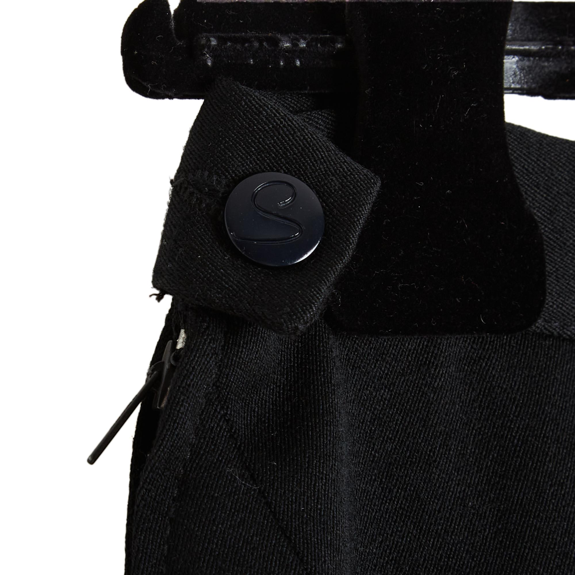 Schiaparelli 1990 Jupe Midi Plus FR36 Noir Laine Jupe Sculpturale UK8 US6 en vente 1