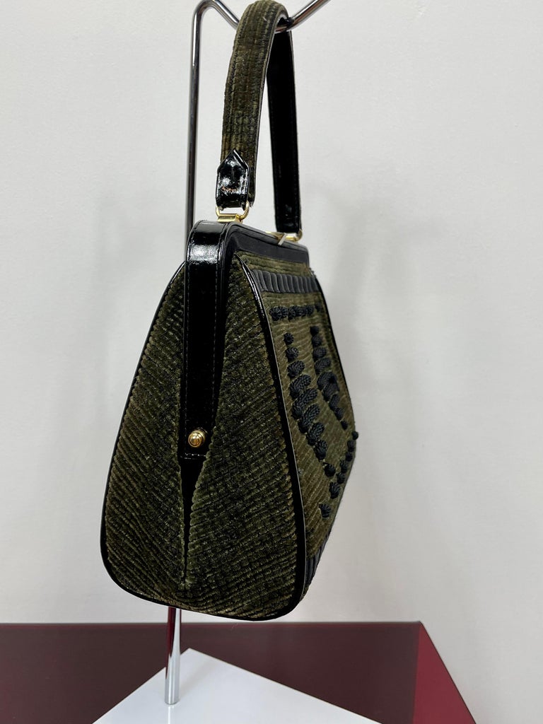 Black Schiaparelli 60s hand bag For Sale