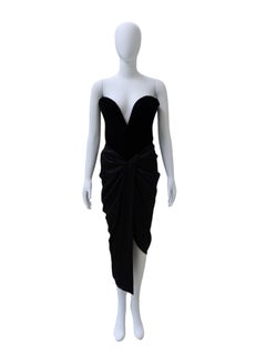 Schiaparelli Black Velvet Dress With Vertiginous Neckline
