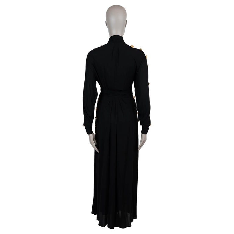 Schiaparelli 2023 Bijoux Button Wrap Dress Black
