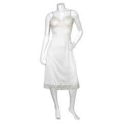 Schiaparelli Calais White Lace Vintage Slip Dress