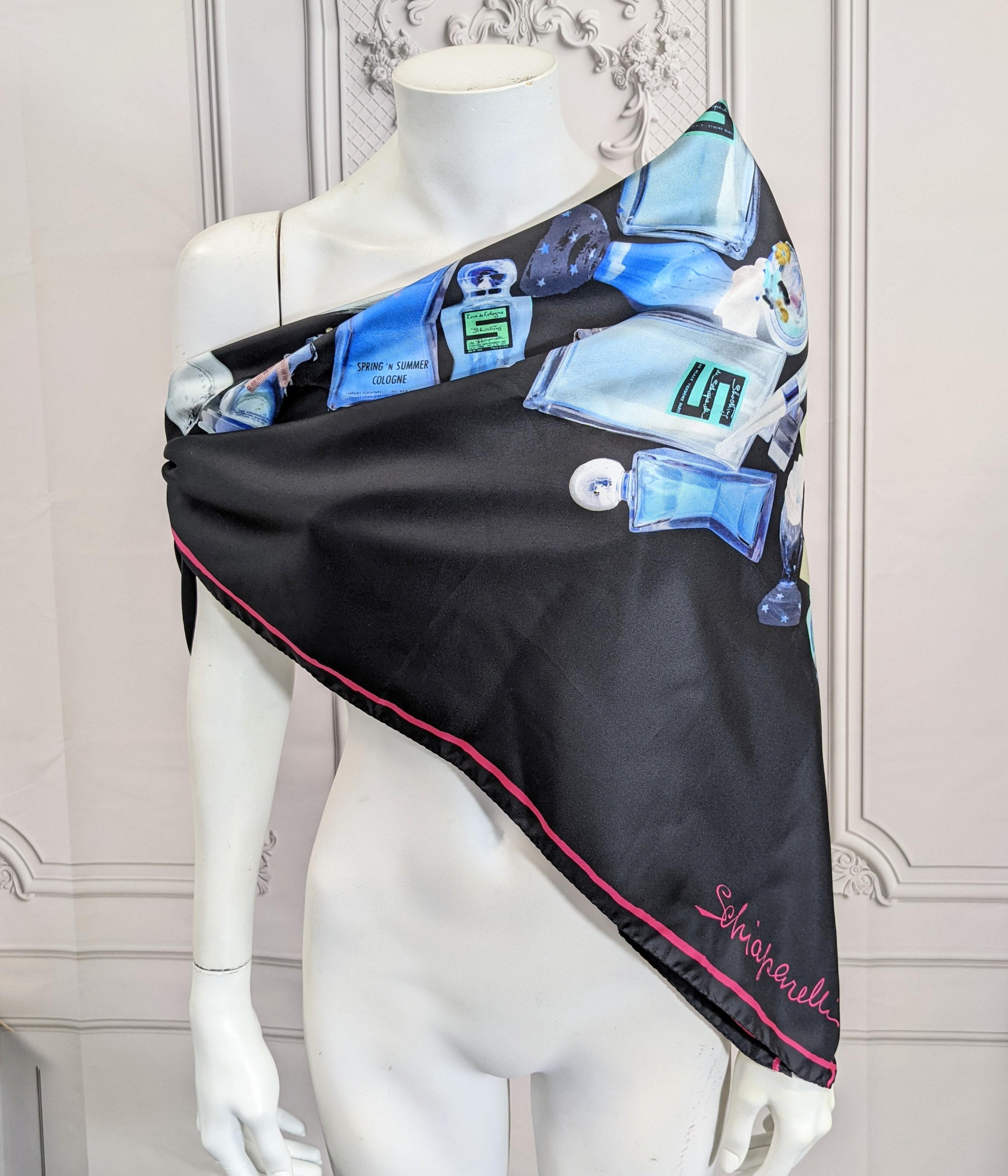 Schiaparelli Collectors Perfume  Print Scarf In Good Condition For Sale In New York, NY