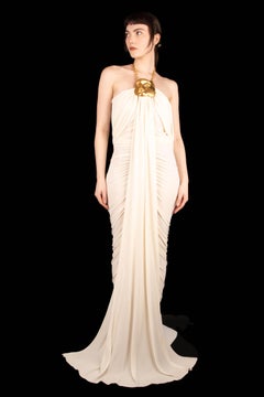 Vestido drapeado Schiaparelli de Daniel Rosberry, Primavera 2023