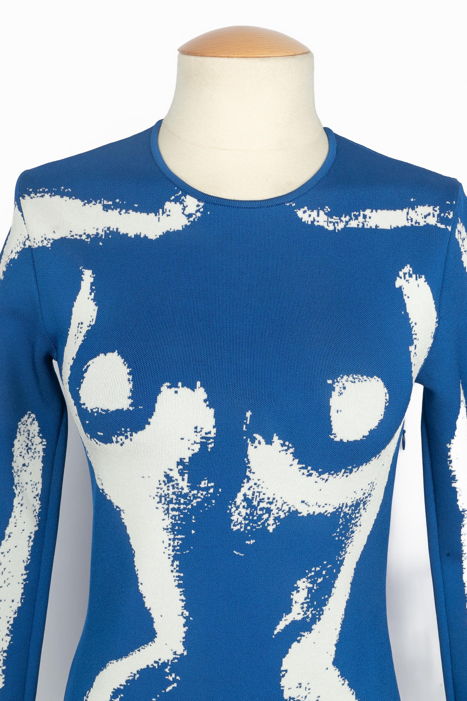 Schiaparelli Kleid 'trompe l'oeil' Sommer 2023 (Blau) im Angebot