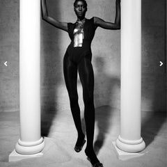 Schiaparelli extremely RARE anatomy necklace SS22 gold with ear & crystals