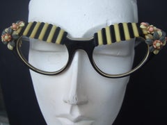 SCHIAPARELLI Extrem seltene Cabana-Sonnenbrille aus Harz mit Blumenmotiven, 1950er Jahre
