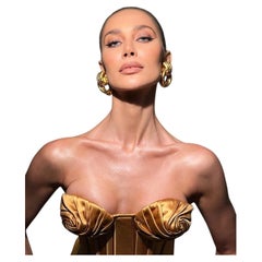 Schiaparelli gold earrings - abstract earrings in hammered gold brass Sold Out!