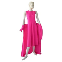Schiaparelli Hot Pink Silk Dress & Coat Set Ensemble