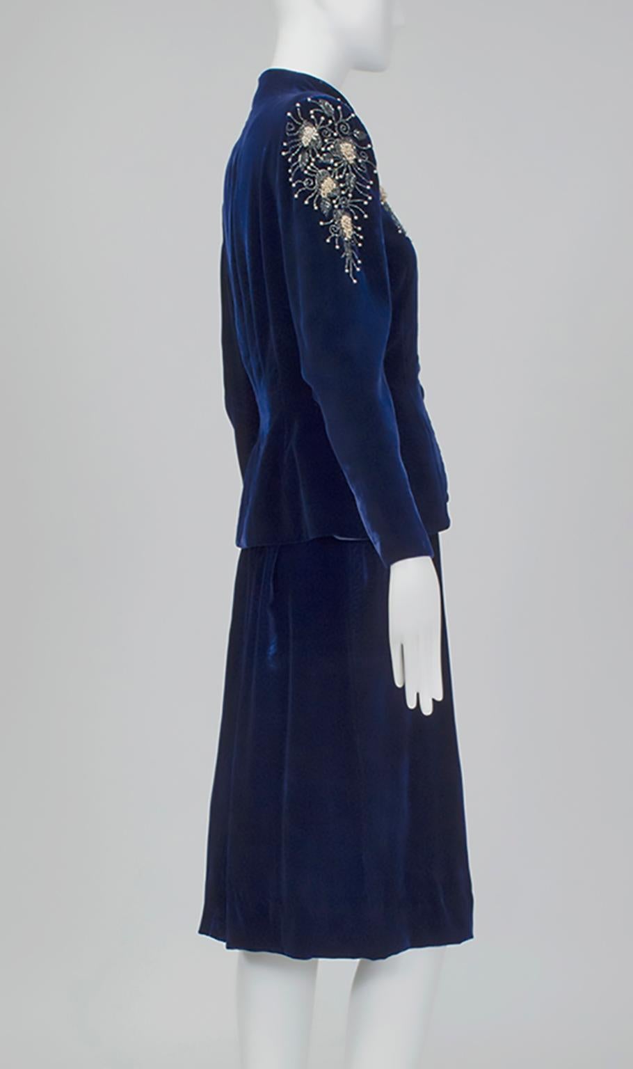 velvet peplum suit