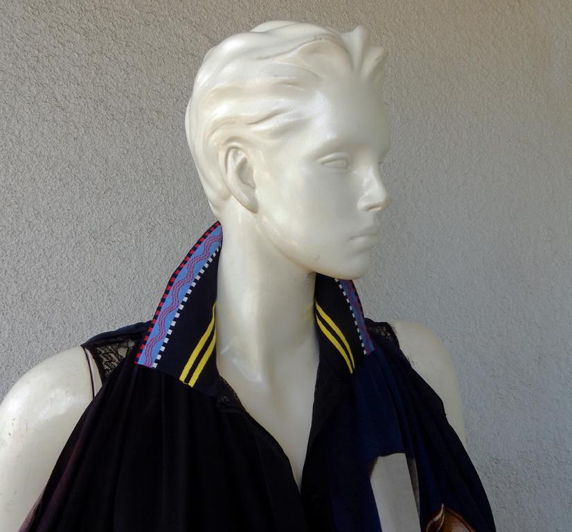 Schiaparelli „Man Ray“ Kleid mit kalten Schultern und Taschentuchsaum  Tragbare Kunst im Zustand „Hervorragend“ im Angebot in Los Angeles, CA