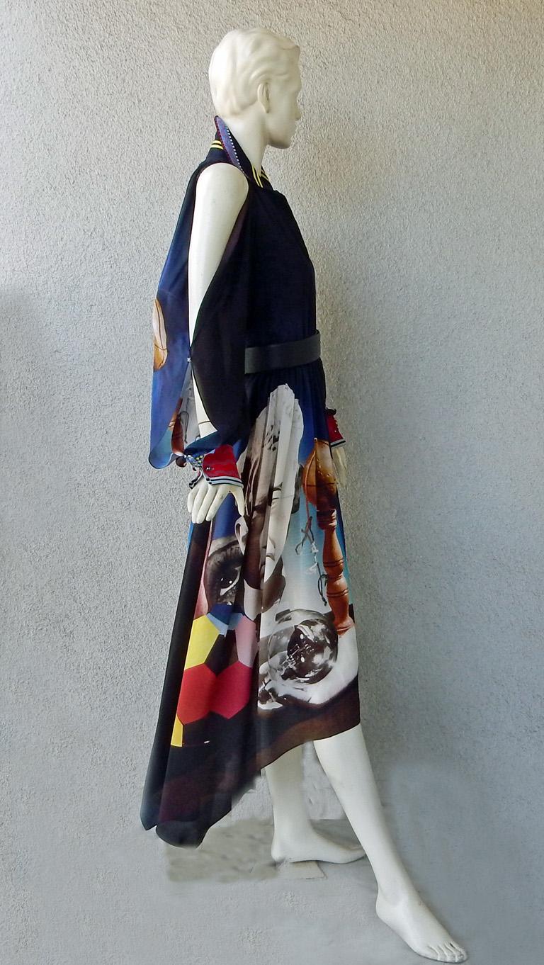 Schiaparelli „Man Ray“ Kleid mit kalten Schultern und Taschentuchsaum  Tragbare Kunst im Angebot 3